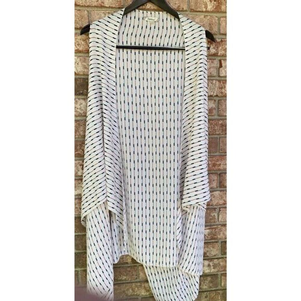 Janice Cardigan Womens open front Lightweight Layering white‎ blue red